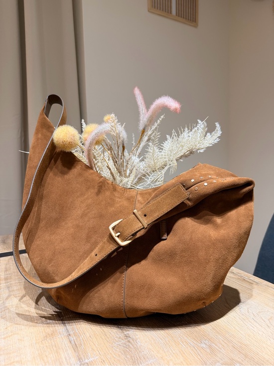 Madewell Handbags - Madewell Suede large crescent Bag in Cognac brown NWOT